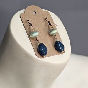 Elegant Blue and Green Dangle Earrings